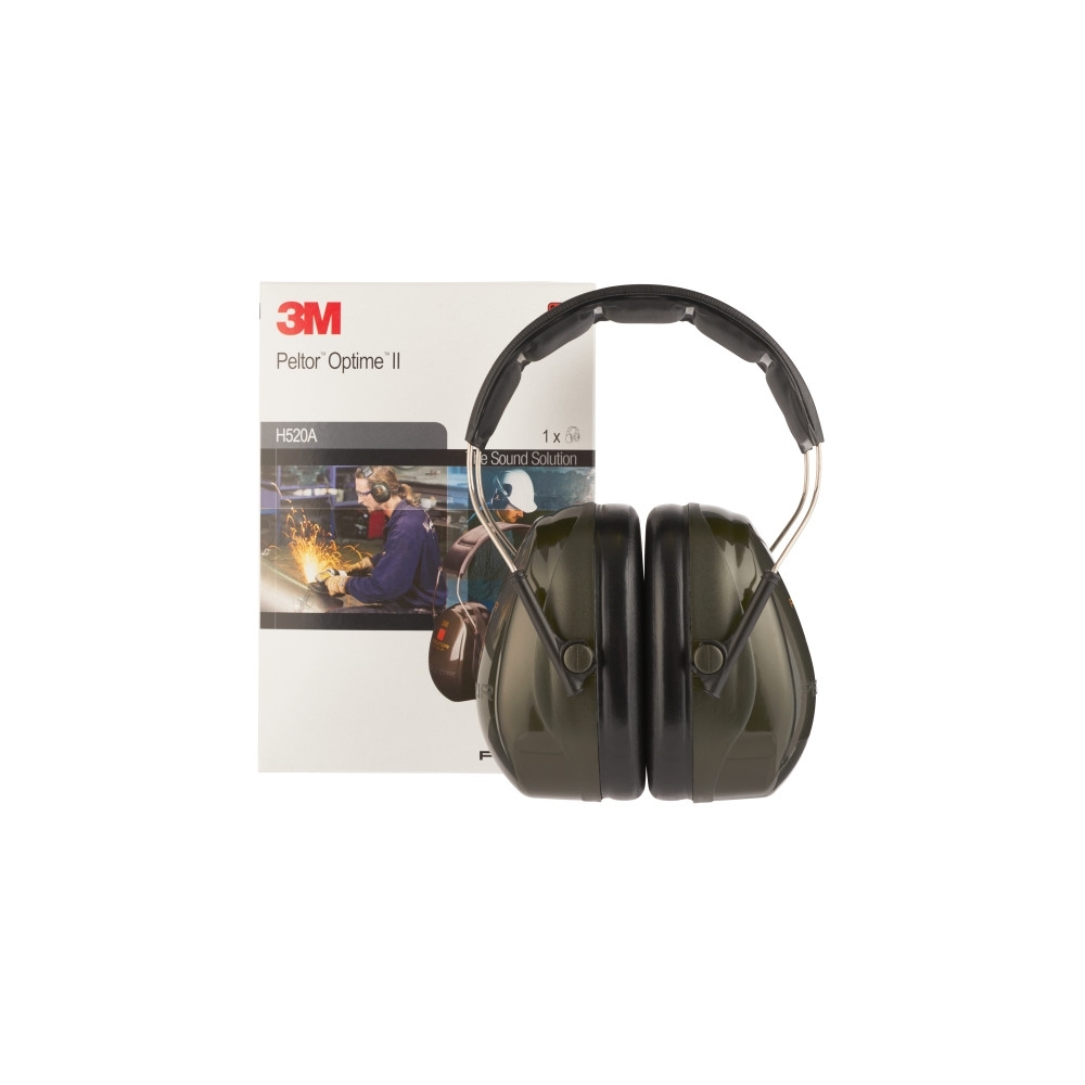 Cuffie auricolari 3M, H520A-407-GQ, PELTOR, colore nero, cuffie da bardatura temporale, con scatola