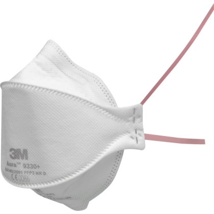 Respiratore 3M 9330+, antipolvere, senza valvola, bianca, non indossata, serie Aure