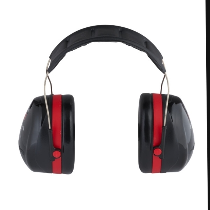 Cuffie auricolari 3M, H540A-411-SV, PELTOR, colore nero con inserti rossi, cuffie da bardatura temporale