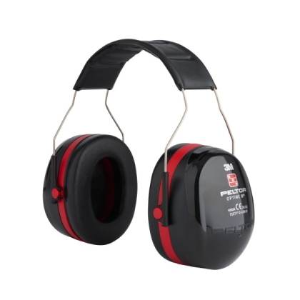 Cuffie auricolari 3M, H540A-411-SV, PELTOR, colore nero con inserti rossi, cuffie da bardatura temporale