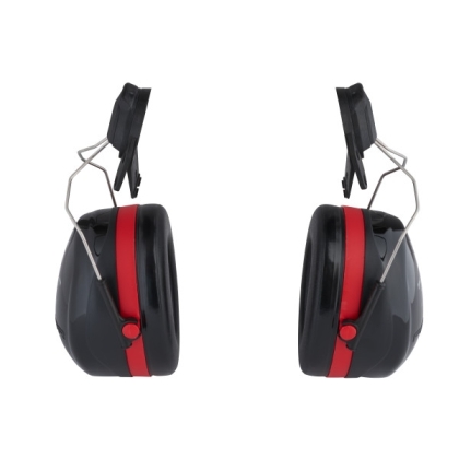 Cuffie auricolari 3M, H540P3E-413-SV, PELTOR, colore nero con inserti rossi, cuffie per  attacco per elmetto