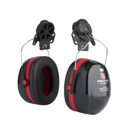 Cuffie auricolari 3M, H540P3E-413-SV, PELTOR, colore nero con inserti rossi, cuffie per  attacco per elmetto