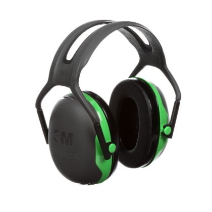 Cuffie auricolari  3M, X1A, PELTOR, colore nero con inserti verde fluo, cuffie da bardatura temporale