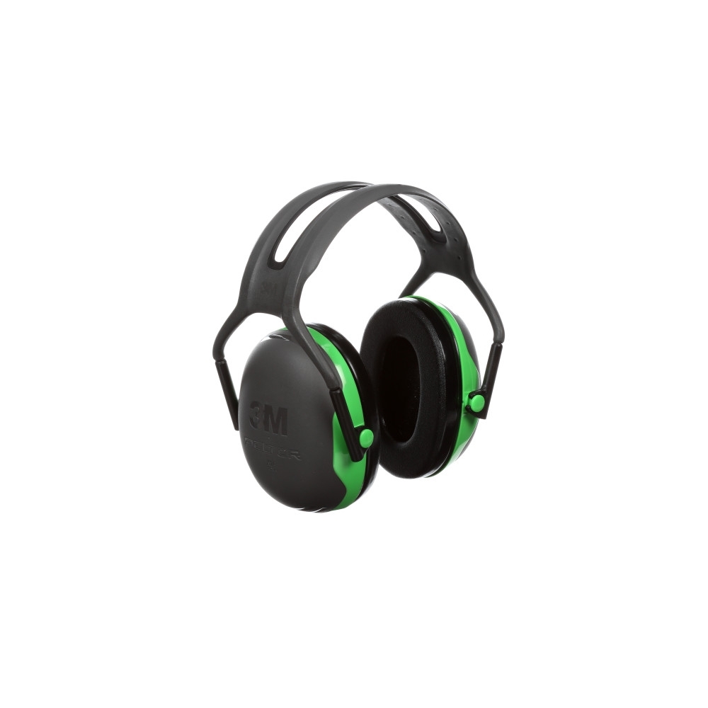 Cuffie auricolari  3M, X1A, PELTOR, colore nero con inserti verde fluo, cuffie da bardatura temporale
