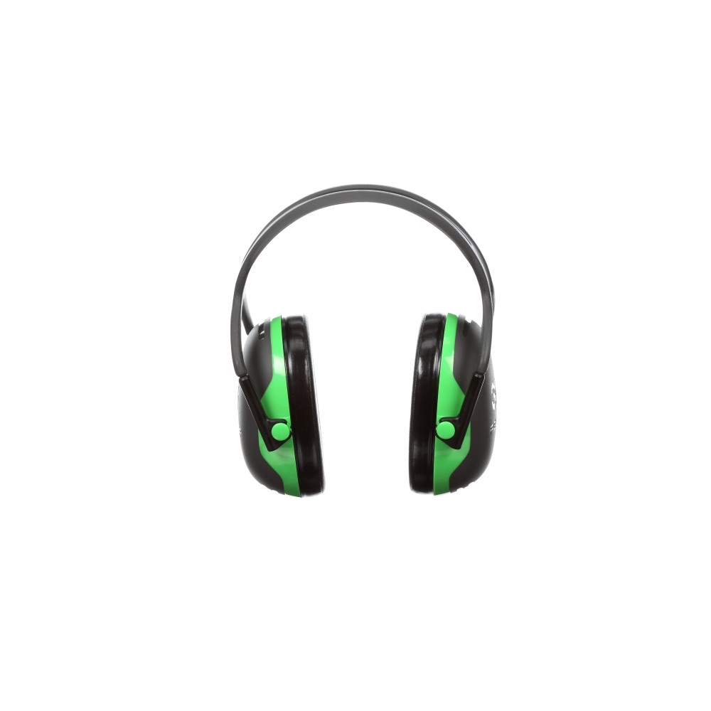 Cuffie auricolari  3M, X1A, PELTOR, colore nero con inserti verde fluo, cuffie da bardatura temporale