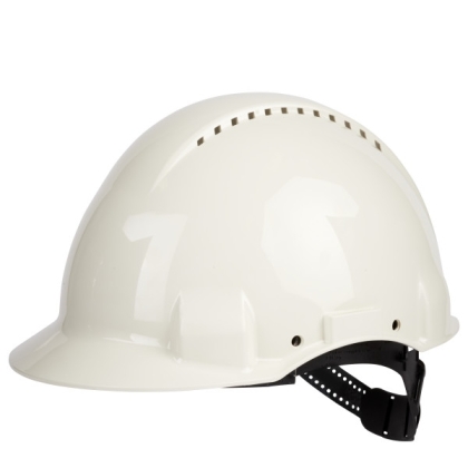 Elmetto 3M, G3000CUV-VI, colore bianco, uvicator, ventilato, con fascia antisudore in plastica, non indossato