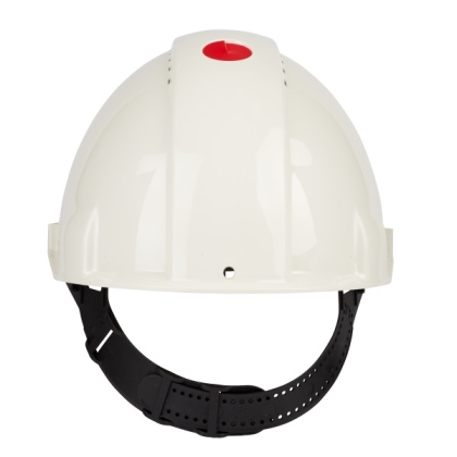 Elmetto 3M, G3000CUV-VI, colore bianco, uvicator, ventilato, con fascia antisudore in plastica, non indossato