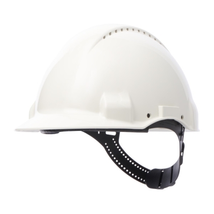 Elmetto 3M, G3000CUV-VI, colore bianco, uvicator, ventilato, con fascia antisudore in plastica, non indossato