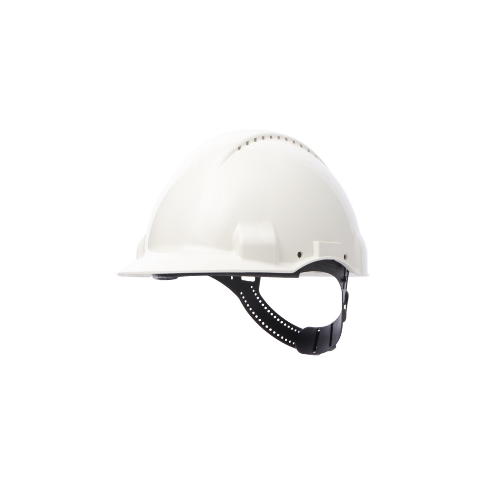 Elmetto 3M, G3000CUV-VI, colore bianco, uvicator, ventilato, con fascia antisudore in plastica, non indossato