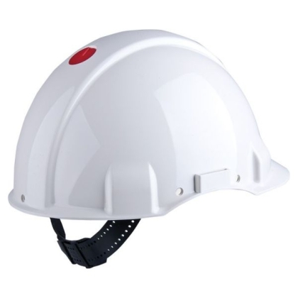 Elmetto dielettrico 3M, G3001DUV1000V-VI, colore bianco, uvicator, non ventilato, con  fascia antisudore in pelle, non indossato