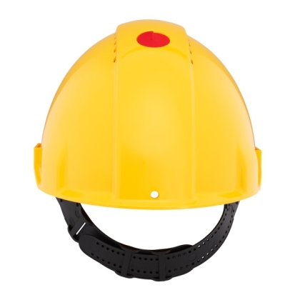 Elmetto 3M, G3000CUV-GU, colore giallo, uvicator, ventilato, con fascia antisudore in plastica, non indossato