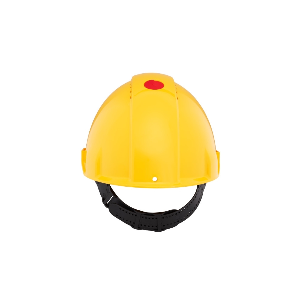 Elmetto 3M, G3000CUV-GU, colore giallo, uvicator, ventilato, con fascia antisudore in plastica, non indossato