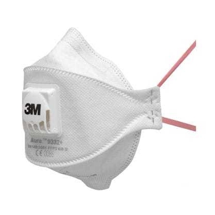 Respiratore 3M 9332+ BULK, antipolvere, con valvola, bianca, non indossata, serie Aura