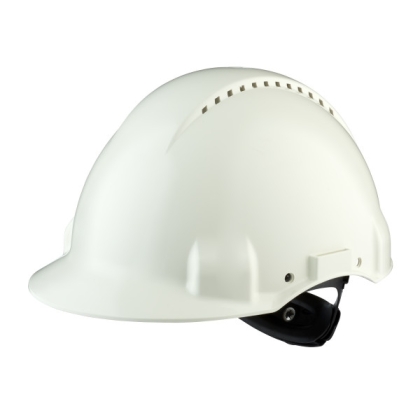 Elmetto 3M, G3000NUV-VI, colore bianco, Uvicator, ventilato, con fascia antisudore in plastica, non indossato