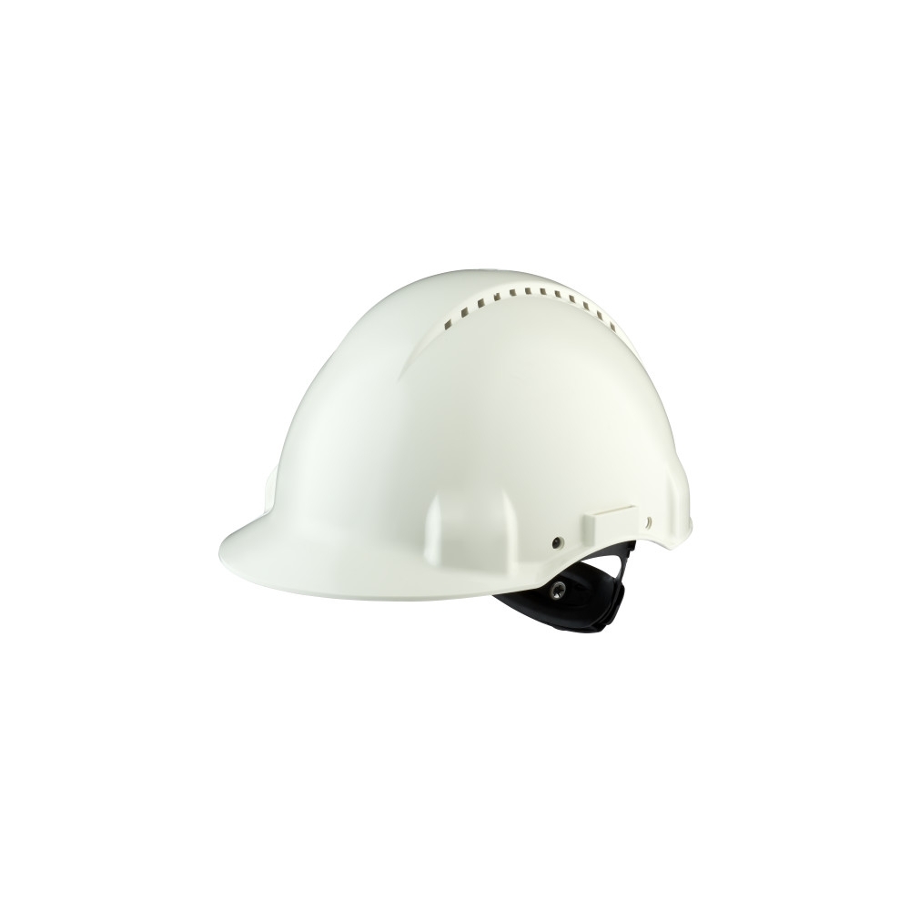 Elmetto 3M, G3000NUV-VI, colore bianco, Uvicator, ventilato, con fascia antisudore in plastica, non indossato