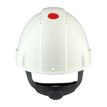 Elmetto 3M, G3000NUV-VI, colore bianco, Uvicator, ventilato, con fascia antisudore in plastica, non indossato