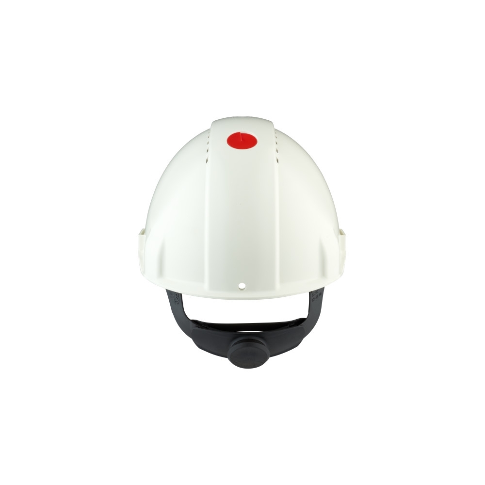 Elmetto 3M, G3000NUV-VI, colore bianco, Uvicator, ventilato, con fascia antisudore in plastica, non indossato