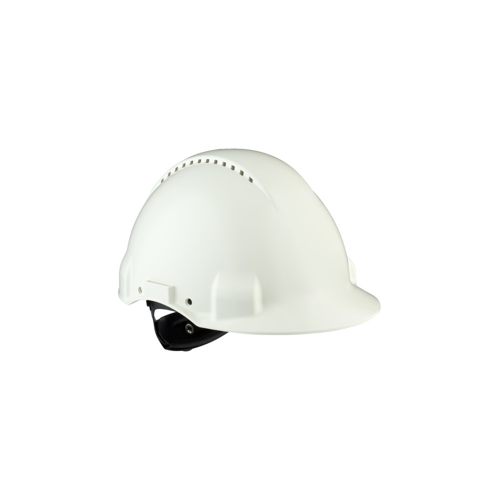 Elmetto 3M, G3000NUV-VI, colore bianco, Uvicator, ventilato, con fascia antisudore in plastica, non indossato