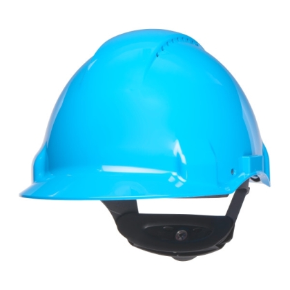 Elmetto 3M, G3000NUV-BB, colore blu, Uvicator, ventilato, con fascia antisudore in plastica, non indossato