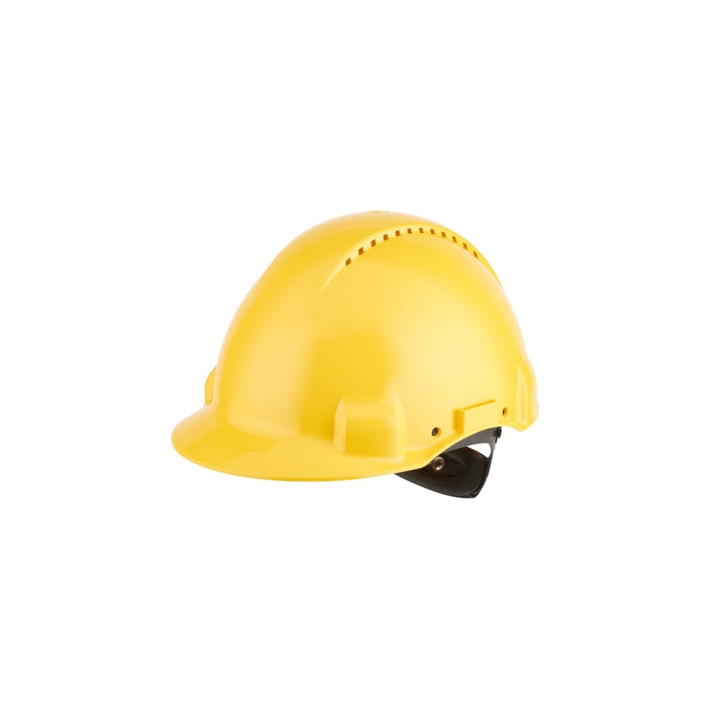 Elmetto 3M, G3000NUV-GU, colore giallo, Uvicator, con fascia antisudore in plastica, non indossato