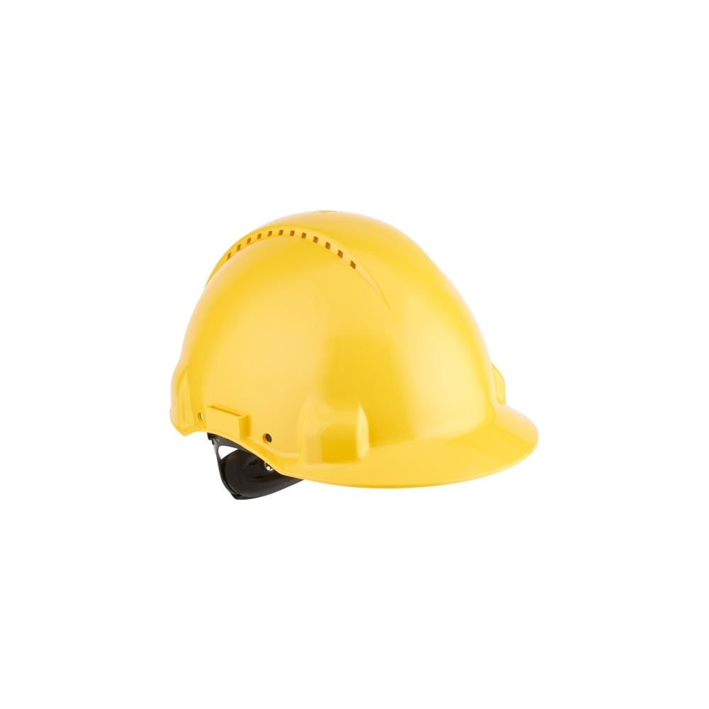 Elmetto 3M, G3000NUV-GU, colore giallo, Uvicator, con fascia antisudore in plastica, non indossato