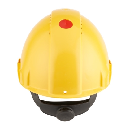 Elmetto 3M, G3000NUV-GU, colore giallo, Uvicator, con fascia antisudore in plastica, non indossato