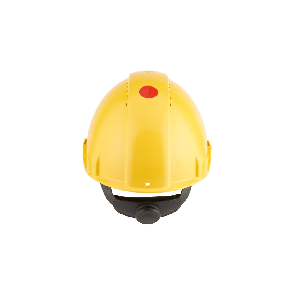Elmetto 3M, G3000NUV-GU, colore giallo, Uvicator, con fascia antisudore in plastica, non indossato