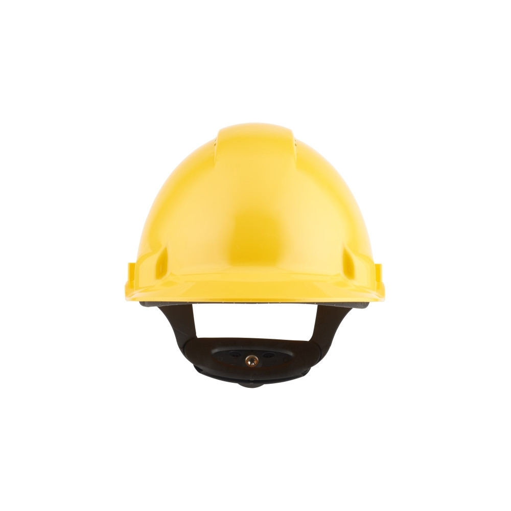 Elmetto 3M, G3000NUV-GU, colore giallo, Uvicator, con fascia antisudore in plastica, non indossato