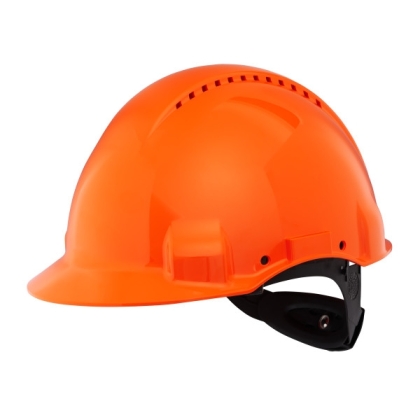 Elmetto 3M, G3000NUV-OR, colore arancio, Uvicator, con fascia antisudore in plastica, non indossato