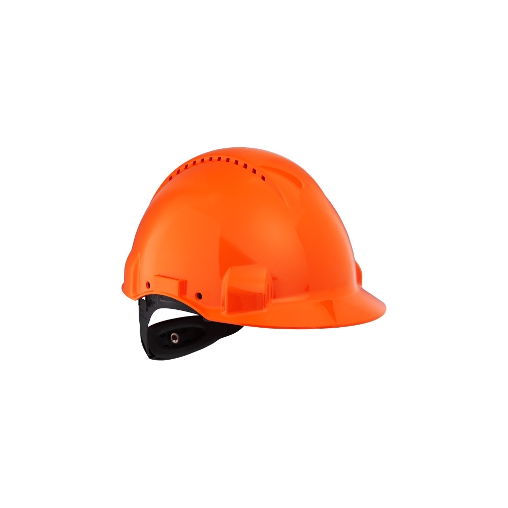 Elmetto 3M, G3000NUV-OR, colore arancio, Uvicator, con fascia antisudore in plastica, non indossato