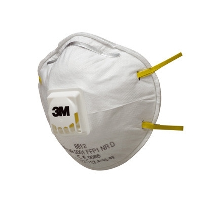 Respiratore 3M 8812, antipolvere, con valvola, bianca, non indossata, serie 8000