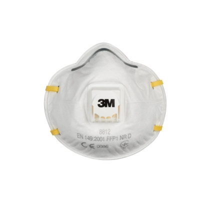 Respiratore 3M 8812, antipolvere, con valvola, bianca, non indossata, serie 8000