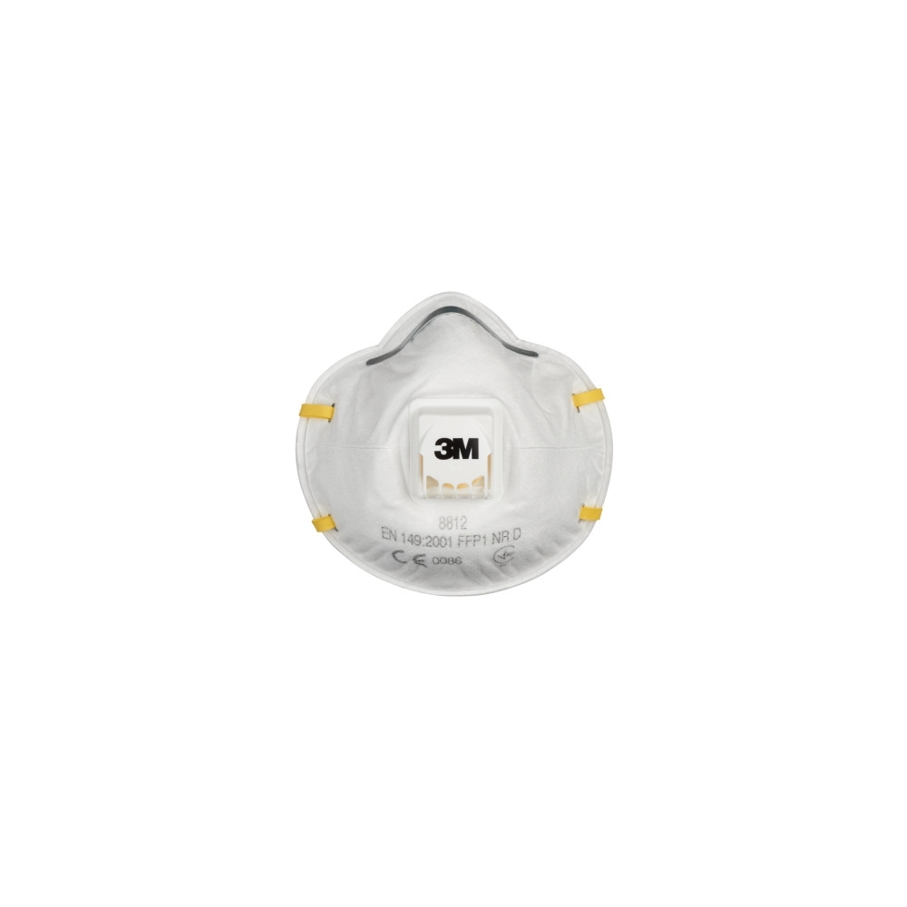 Respiratore 3M 8812, antipolvere, con valvola, bianca, non indossata, serie 8000