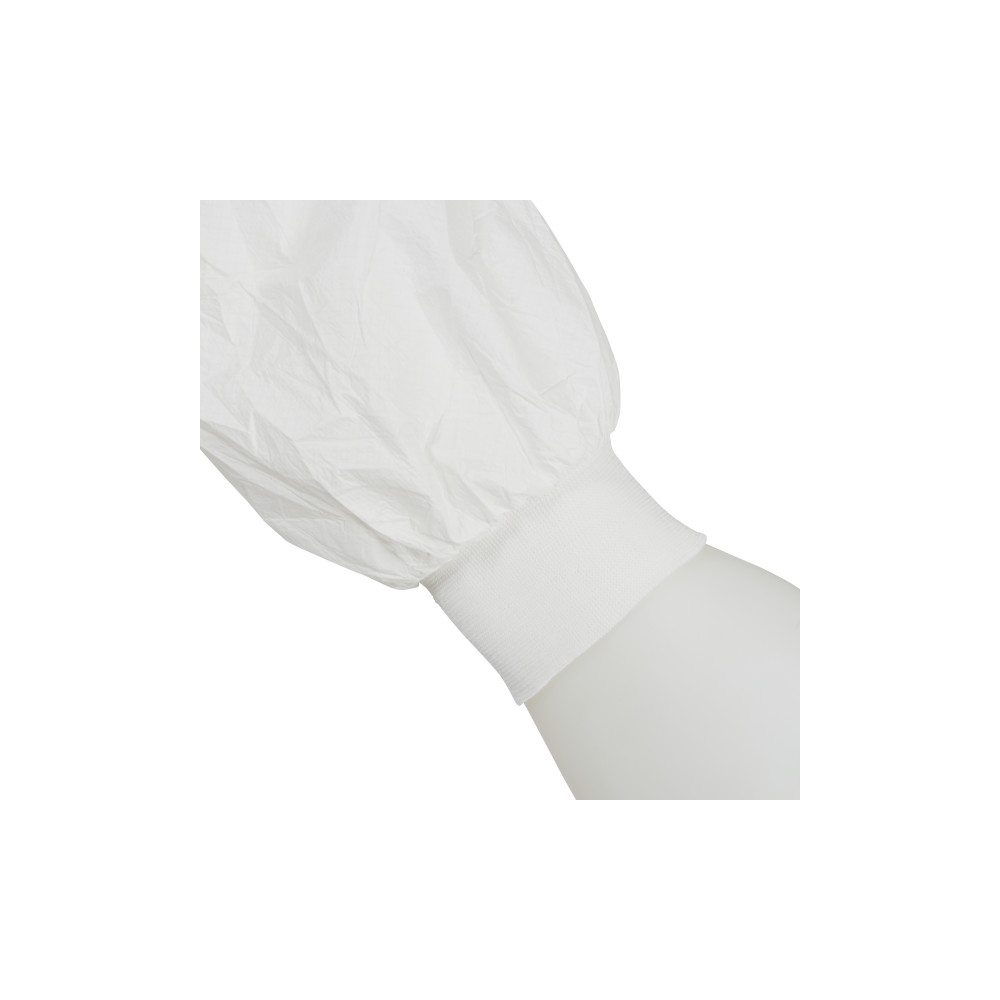 Tuta protettiva monouso 3M, 4545, colore bianco, con cappucccio, indossata da un manichino