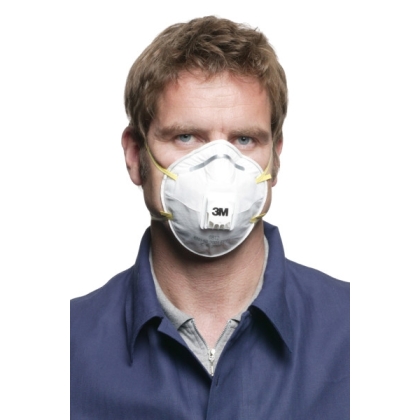 Respiratore 3M 8812, antipolvere, con valvola, bianca, indossata, serie 8000
