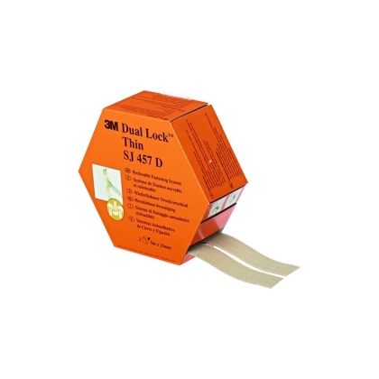 Kit 2 rotoli, Dual Lock 3M, SJ457D, colore trasparente, 25 mm x 5 m