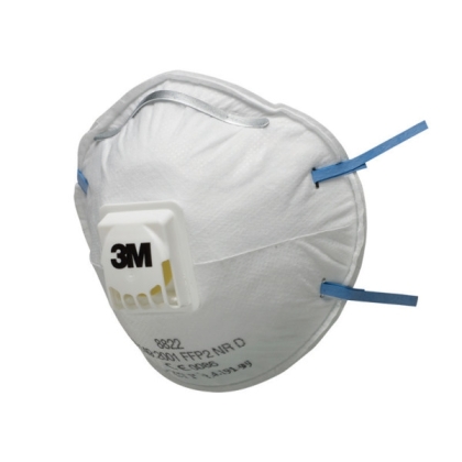 Respiratore 3M 8822, antipolvere, con valvola, bianca, non indossata, serie 8000