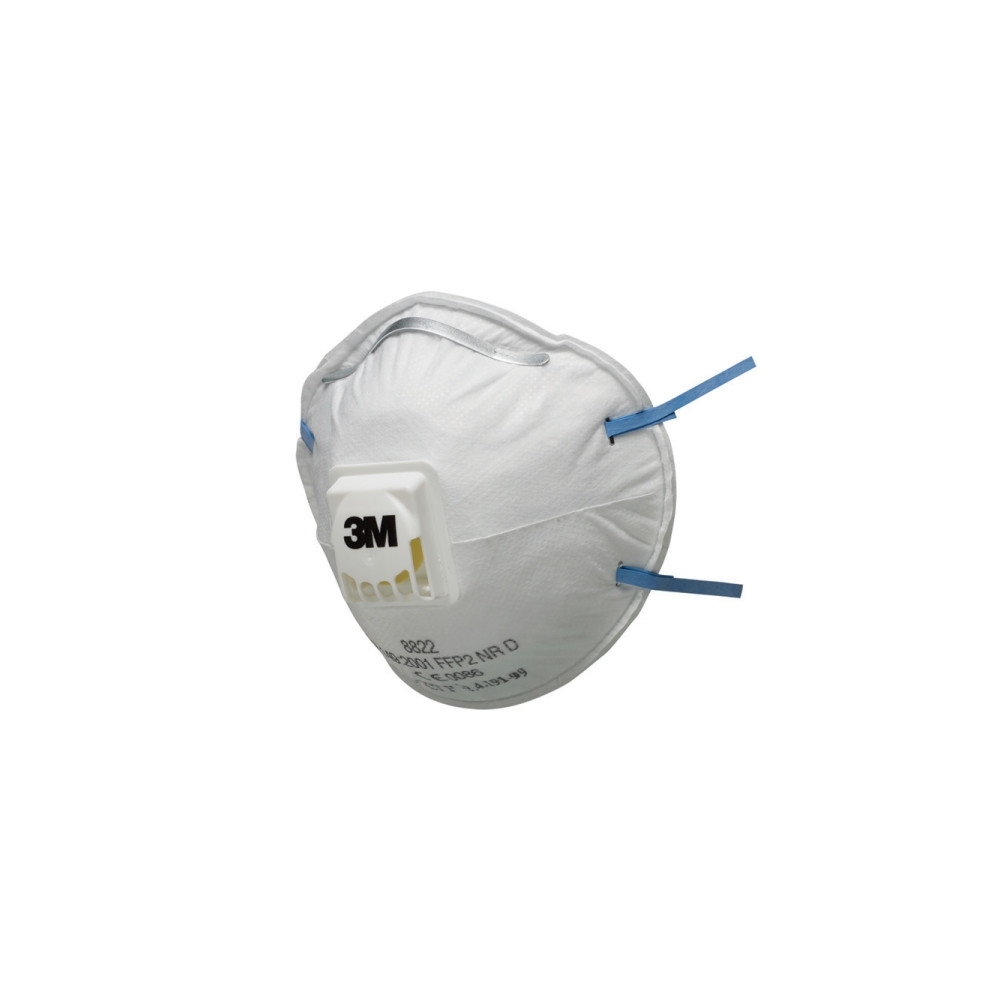 Respiratore 3M 8822, antipolvere, con valvola, bianca, non indossata, serie 8000