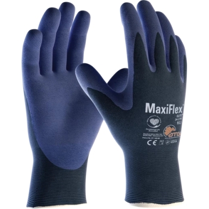 Guanto ATG, 34-274,  Palmo rivestito NBR colore blu, guanto colore nero, non indossato