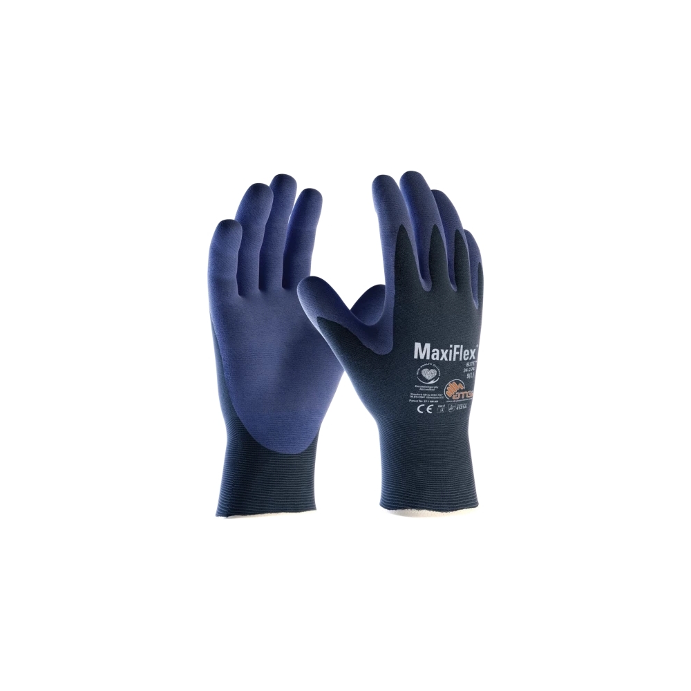 Guanto ATG, 34-274,  Palmo rivestito NBR colore blu, guanto colore nero, non indossato