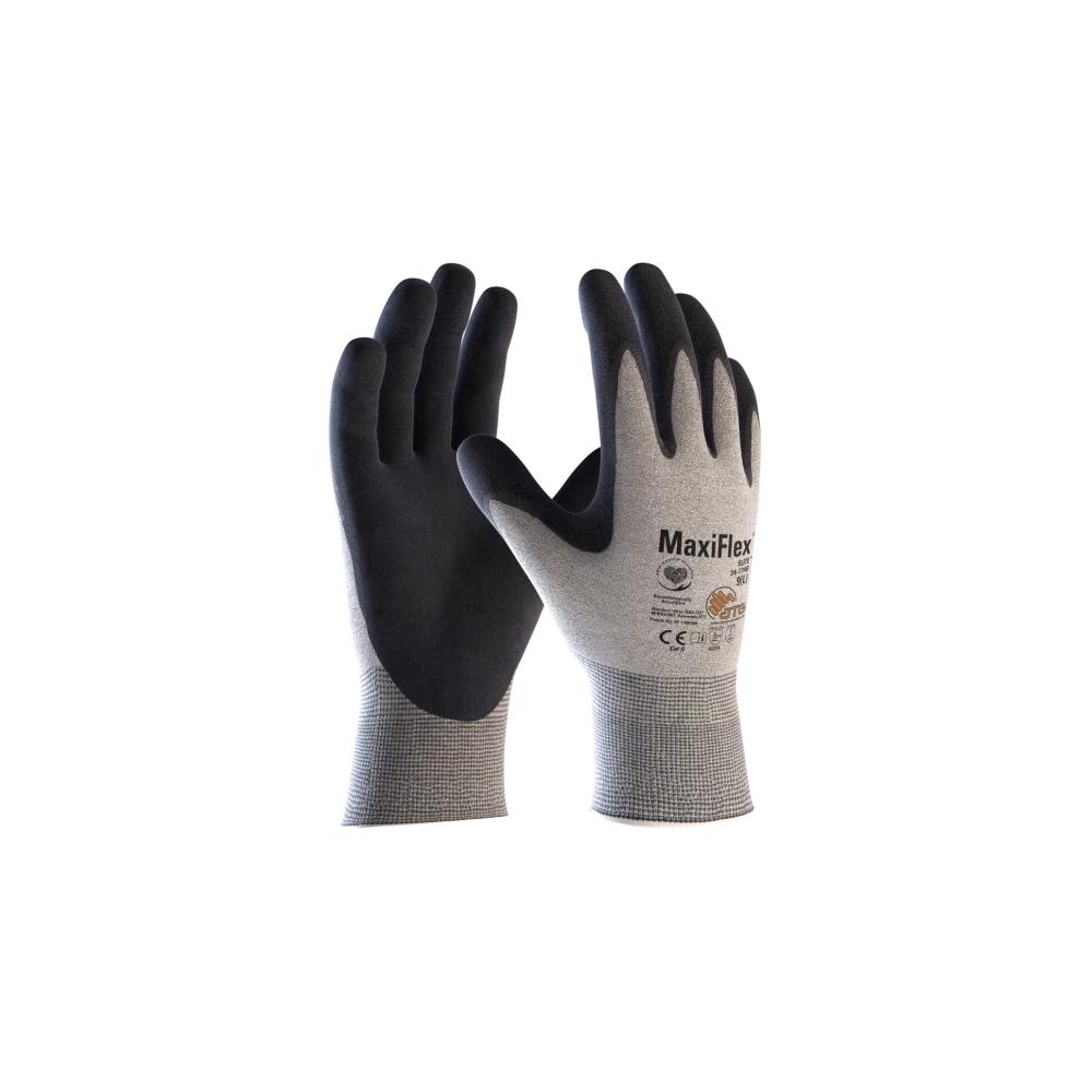 Guanto ATG, 34-774B, Palmo rivestito NBR colore nero, guanto colore grigio, non indossato