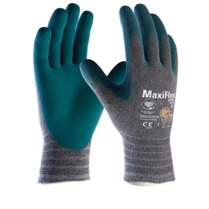 Guanto ATG, 34-924, Palmo rivestito NBR colore verde, guanto colore grigio, non indossato
