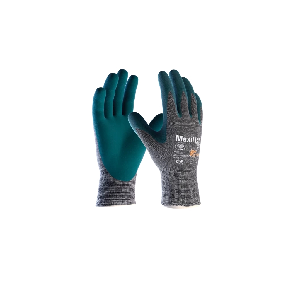 Guanto ATG, 34-924, Palmo rivestito NBR colore verde, guanto colore grigio, non indossato