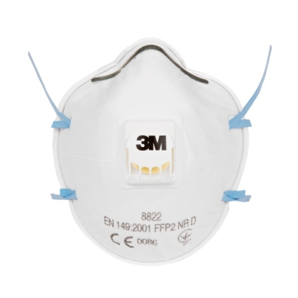 Respiratore 3M 8822, antipolvere, con valvola, bianca, non indossata, serie 8000