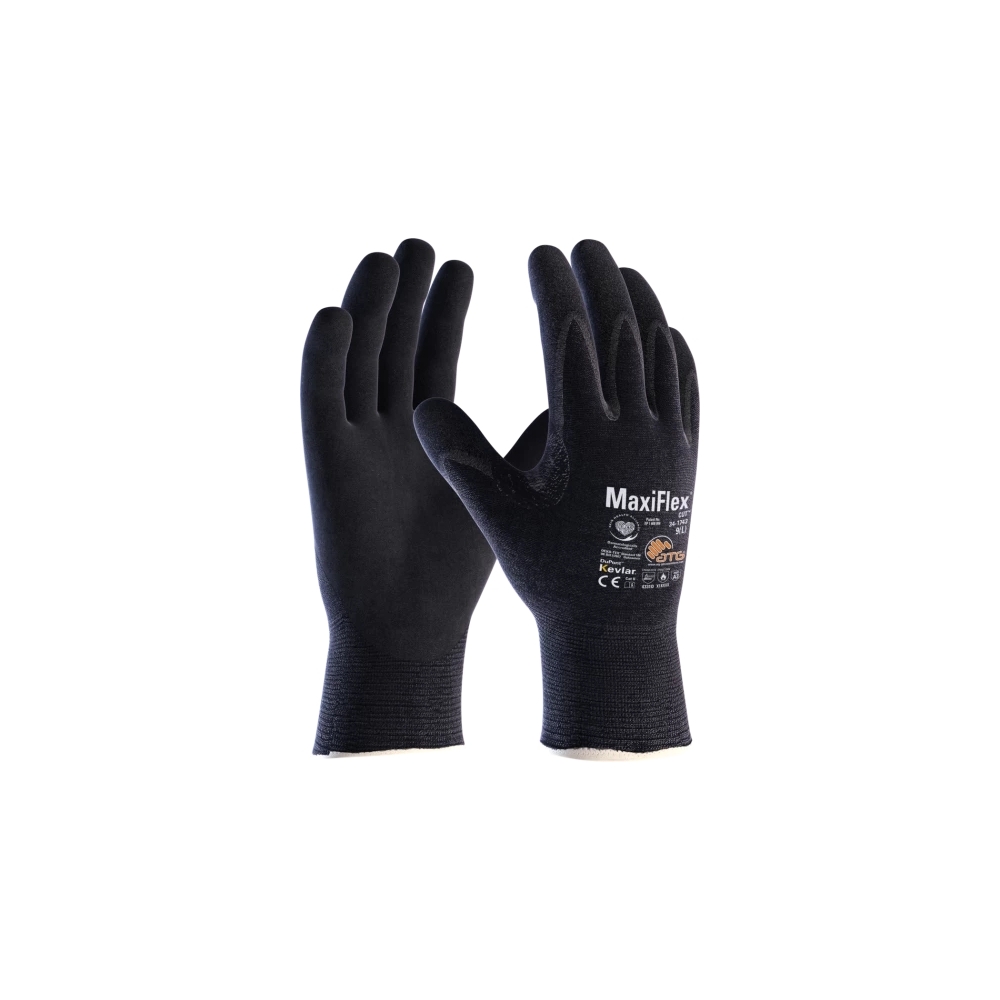 Guanto ATG, 34-1743, Palmo rivestito NBR colore nero , guanto colore nero, non indossato