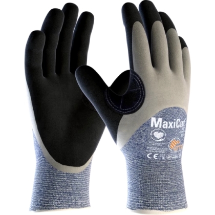 Guanto ATG, 34-305, Palmo e dorso a 3/4 rivestito NBR colore nero e grigio , guanto colore grigio, non indossato