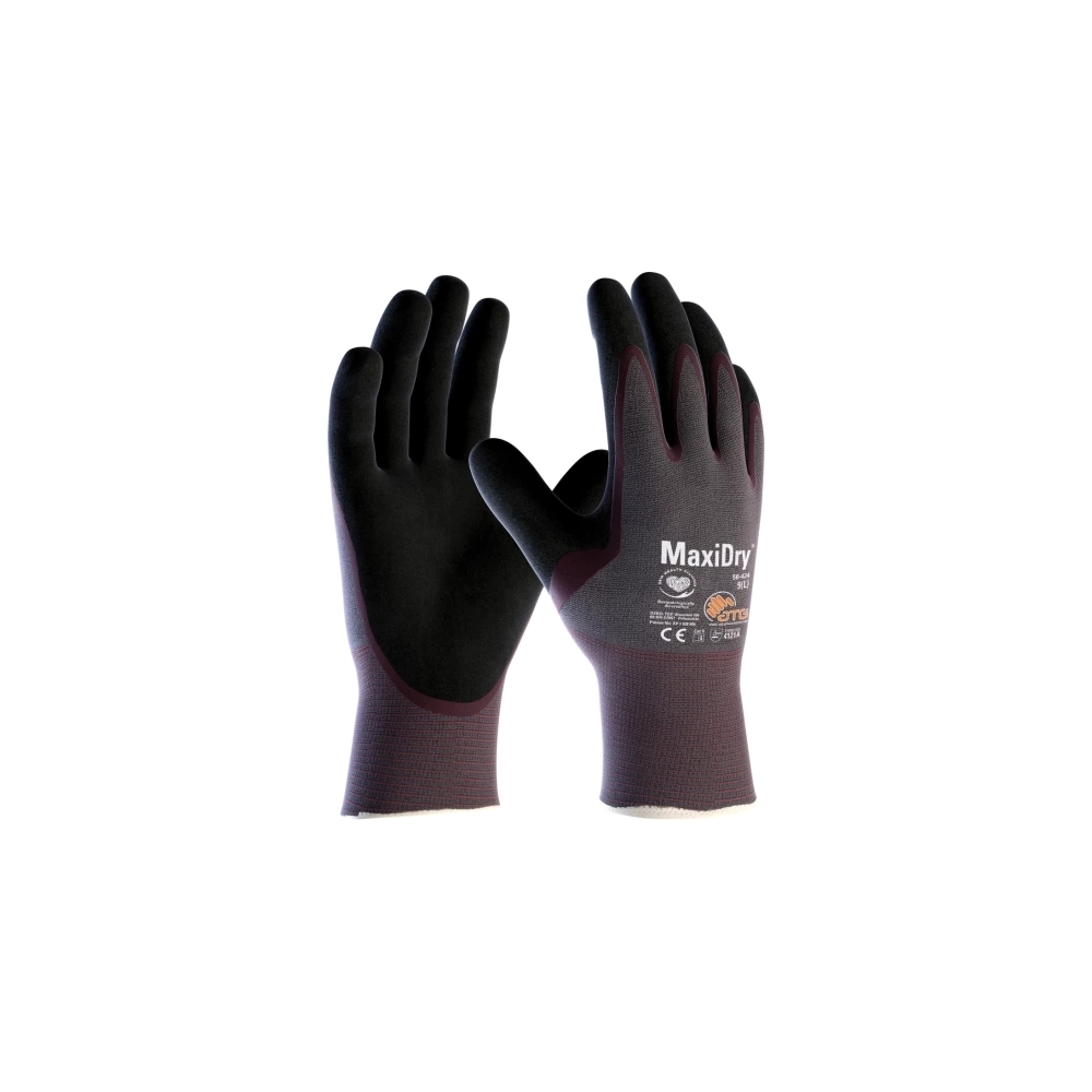 Guanto ATG, 56-424, Palmo rivestito NBR colore nero, guanto colore grigio, non indossato