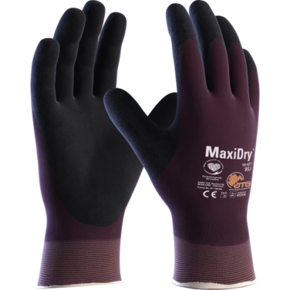 Guanto ATG, 56-427, Dorso interamente rivestito colore nero e bordeaux , guanto colore bordeaux, non indossato