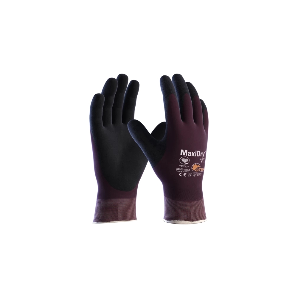 Guanto ATG, 56-427, Dorso interamente rivestito colore nero e bordeaux , guanto colore bordeaux, non indossato