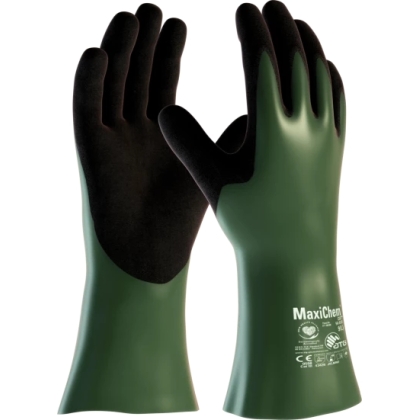 Guanto ATG, 56-633, Rivestimento manichetta 30 cm colore nero e verde , guanto colore verde, non indossato